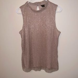 ADIVA dressy pink with gold shimmer size M smock neck